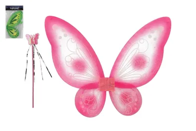 Teddies Křídla motýlí s hůlkou - 2 barvy