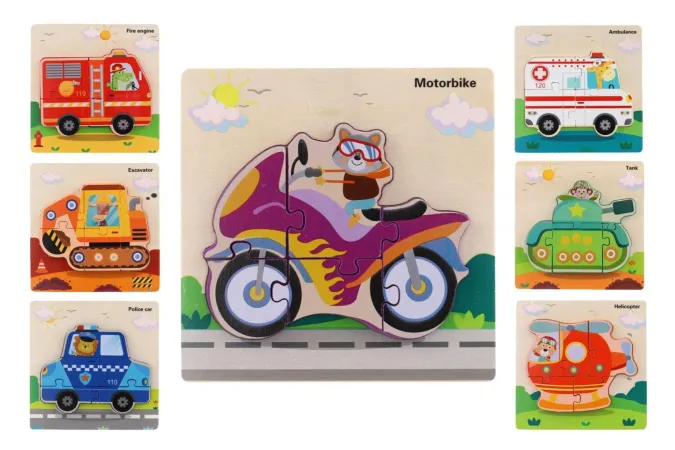 Teddies Vkládačka dřevěná - Dopravní prostředky - mix druhů