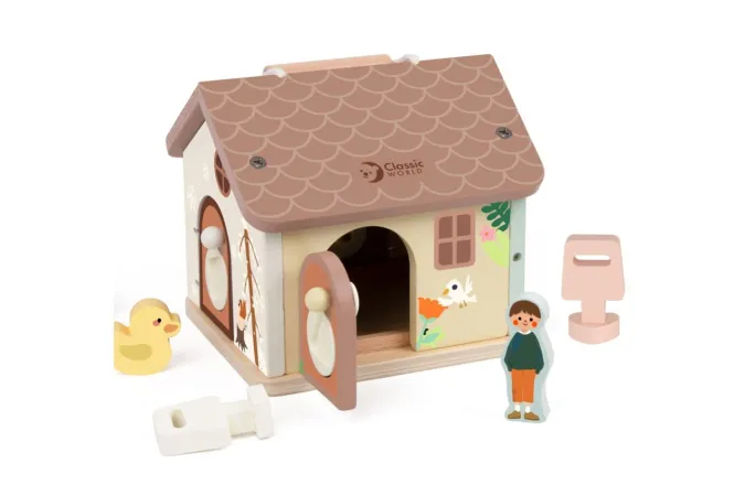 Teddies Skládanka - Vkládačka dům - dřevo - 11 ks