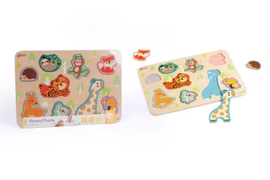 Teddies Puzzle - ZVÍŘÁTKA - desková dřevěná vkládačka