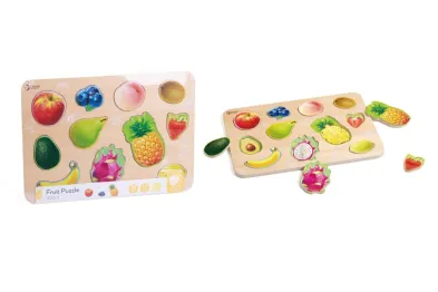 Teddies Puzzle - OVOCE - dřevěná desková vkládačka