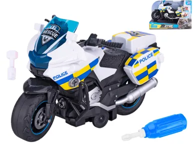 Mikro trading Motorka policejní - 22 cm - šroubovací - na setrvačník