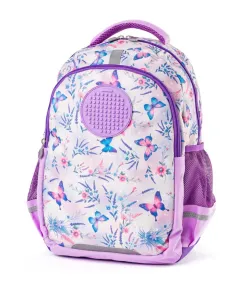 Pixie crew Školní batoh dvoukomorový - 2 zipy - Motýli