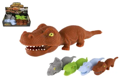 Teddies Dinosaurus plněný pískem - 180 gramů - mačkací antistresový silikon - 18 cm