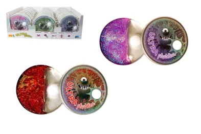 Teddies Sliz - hmota Ultra plastelína se svítící kuličkou LED - 80 g - mix barev v plechové krabičce