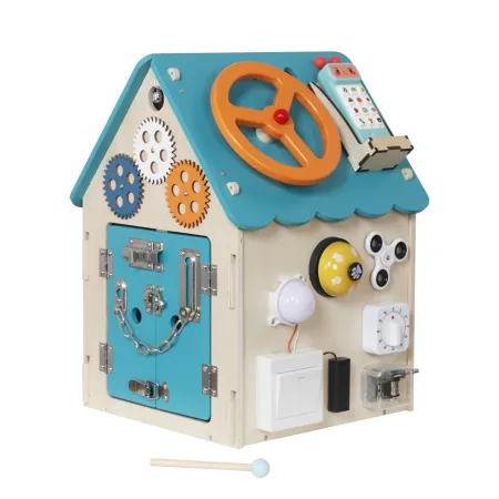 2Kids Toys Activity board - Domeček - tyrkysová