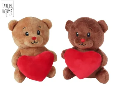 Mikro trading Take Me Home - Medvěd plyšový - 15 cm - sedící se srdíčkem