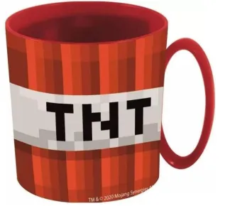Teddies Hrnek plastový Minecraft - 390 ml - červená