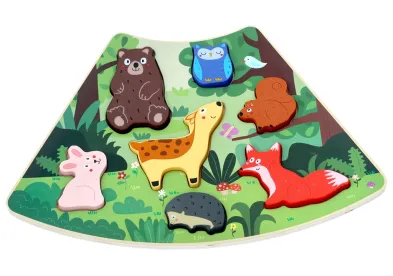 2Kids Toys Dřevěné puzzle - Lesní zvířátka - propojitelné