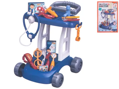 Mikro trading Vozík doktorský s doplňky - modrá