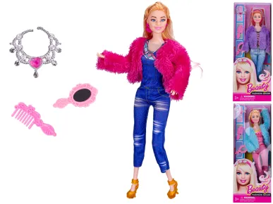 Mikro trading Panenka v kožíšku s doplňky - 29 cm