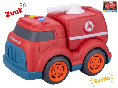 Mikro trading Auto hasiči na volný chod - 17 cm - se světlem a zvukem