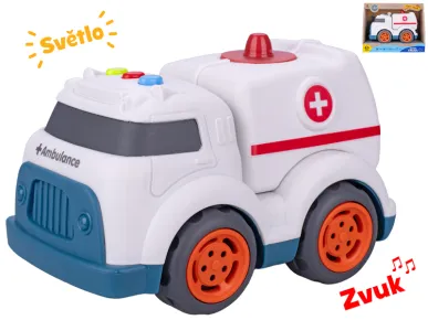 Mikro trading Auto ambulance na volný chod - 17 cm - se světlem a zvukem