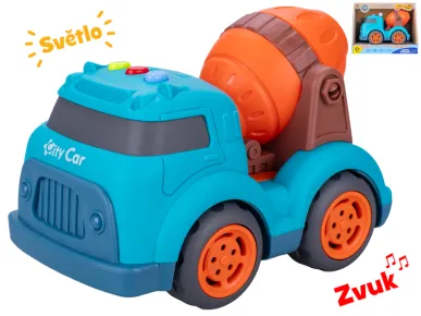 Mikro trading Auto stavební míchačka na volný chod - 17 cm - se světlem a zvukem
