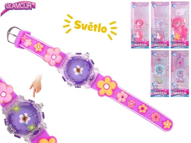 Mikro trading Glamour - Hodinky náramkové analogové - se světlem - dívčí