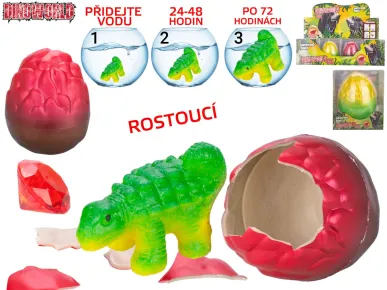 Mikro trading Dinoworld - Dinosaurus líhnoucí a rostoucí s drahokamem - mix druhů