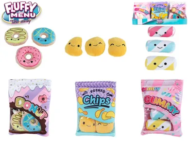 Mikro trading Fluffy Menu - Sáček se svačinou plyšový - 21 cm - mix druhů