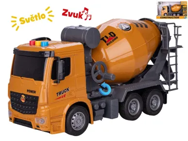 Mikro trading Auto stavební domíchávač - 27 cm - na setrvačník - se světlem a zvukem