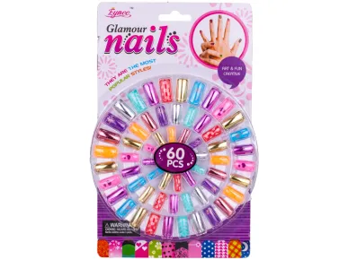 Mikro trading Sada nalepovacích nehtů - 60 ks na kartě