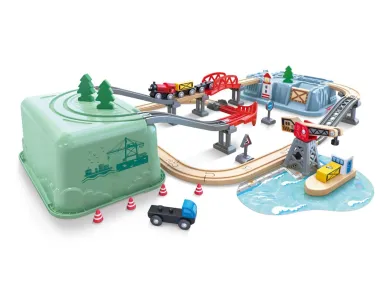 Hape Vláčkodráha set v boxu - Přístaviště