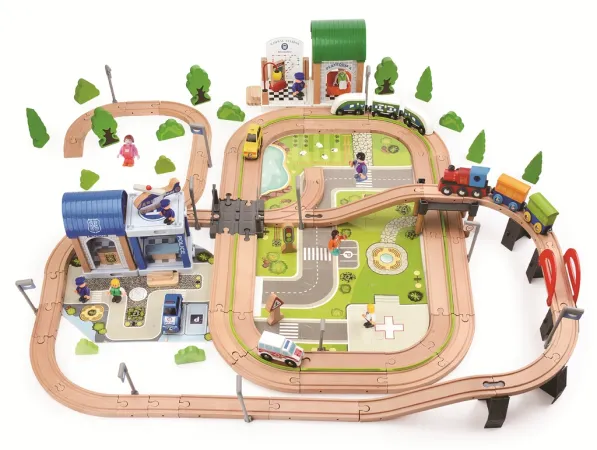 2Kids Toys Vláčkodráha - Město a Vesnice - 200 dílů