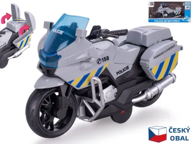 Mikro trading Motorka policejní - 16 cm - na zpětný chod - CZ