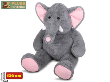 Mikro trading Plush Friends - Slon plyšový - 130 cm - šedá