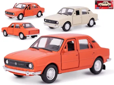 Mikro trading Sestavený kovový model auta Welly Škoda 105L 1976 na zpětný chod
