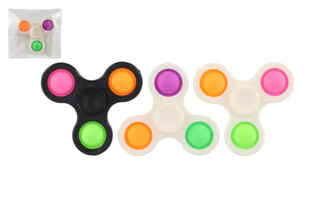 Teddies Spinner bubble pops - 7 cm - 3 barvy