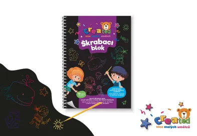 Created Škrabací - Vyškrabovací notes barevný - 10 listů - fialová