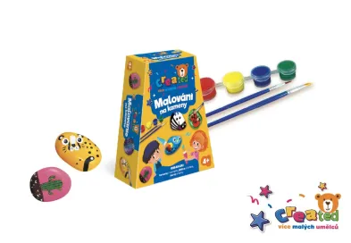 Created Malování na kameny - s barvami, se štětci