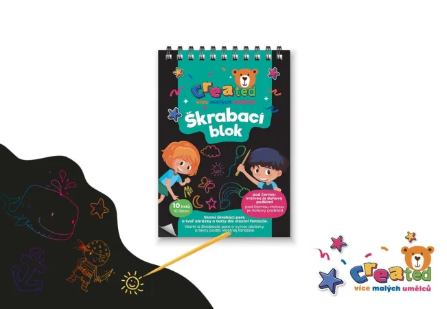 Created Škrabací  - Vyškrabovací notes barevný - 10 listů