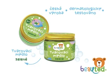 Teddies beauted - Tvarovací mýdlo v uzavíratelné dóze - zelená