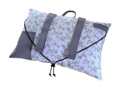 LKV Lomnice Čtecí polštář  - Kytičky - šedá