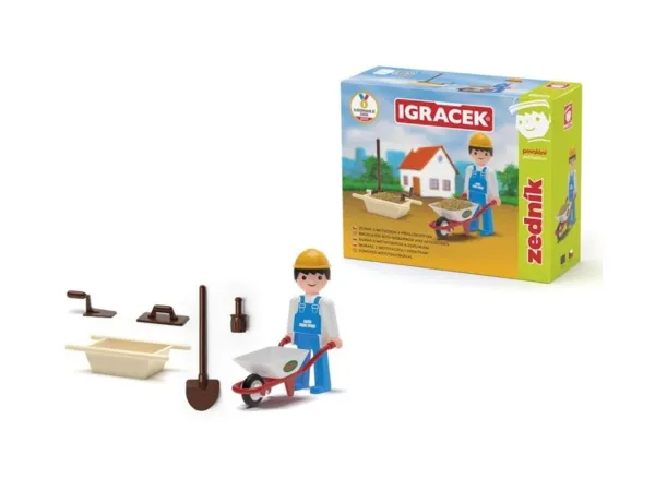 Efko IGRÁČEK - Zedník - figurka s motúčkem a nářadím