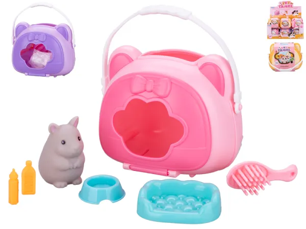 Mikro trading Zvířátko - 4,5 - 6 cm - s přepravkou a doplňky