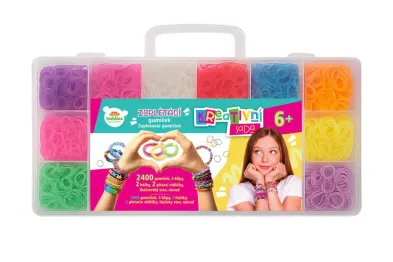 Teddies Kreativní sada - Zaplétání gumiček - pletací stav s doplňky