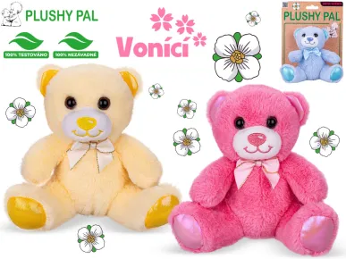 Mikro trading Plushy Pal - Medvěd plyšový - 15 cm - sedící s mašlí - vonící