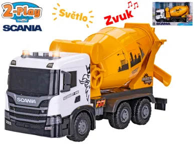 Mikro trading 2-Play Traffic - Auto domíchávač Scania na setrvačník - 54 cm - se světlem a zvukem