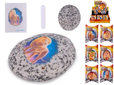 Mikro trading Kamínek se samolepkou zvířátka safari - 6 druhů