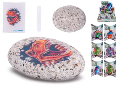 Mikro trading Kamínek se samolepkou dinosaura - 6 druhů