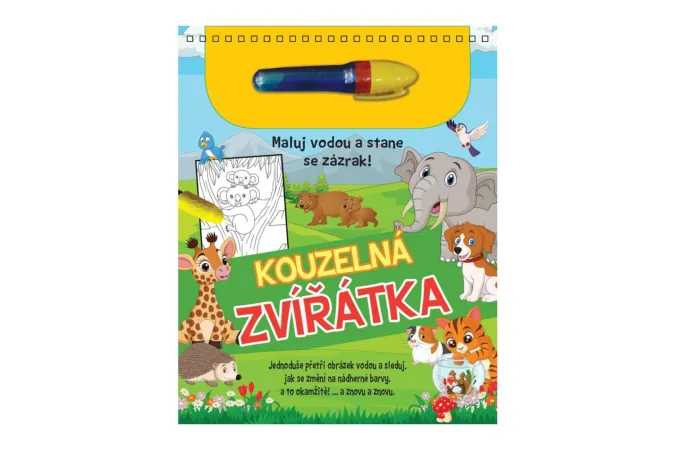 FONI Book Kouzelné malování vodou - blok s tužkou - Kouzelná zvířátka