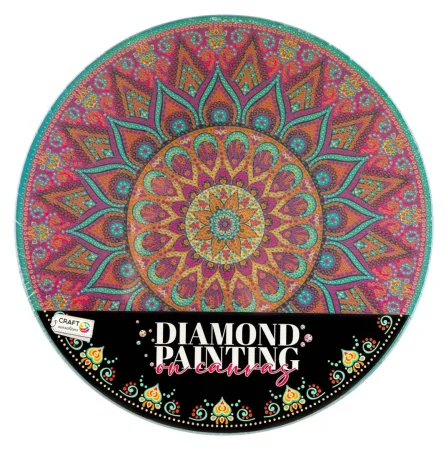 SMT Creatoys Diamantové malování MANDALA - Květina zelená - průměr 30 cm