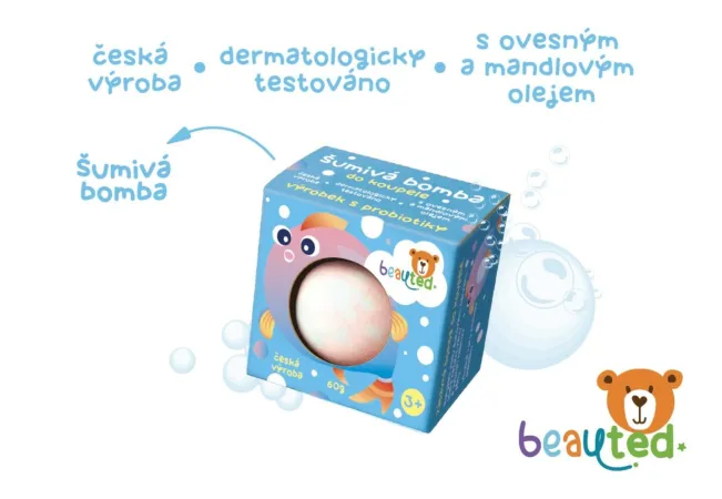 Teddies beauted - Šumivá bomba do koupele s probiotiky - v krabičce