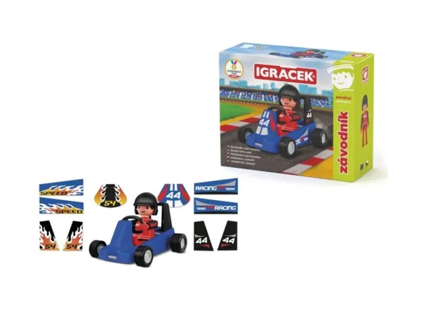 Efko IGRÁČEK - Závodník - figurka s modrou motokárou