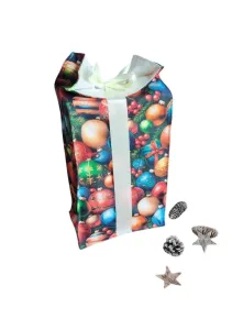 LKV Lomnice Dárkový textilní pytlík velký - Vánoce - s motivem vánočních ozdob