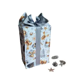 LKV Lomnice Dárkový textilní pytlík velký - Vánoce - bílá