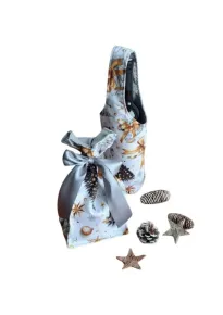 LKV Lomnice Dárková sada - Taška na lahev a malý textilní pytlík - Vánoce - bílá