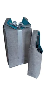 LKV Lomnice Dárková sada - Taška na lahev a velký textilní pytlík - tyrkysová