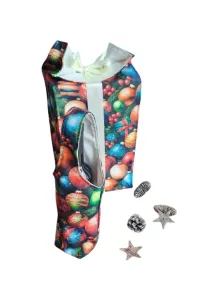 LKV Lomnice Dárková sada - Taška na lahev a velký textilní pytlík - Vánoce - s motivem vánočních ozdob